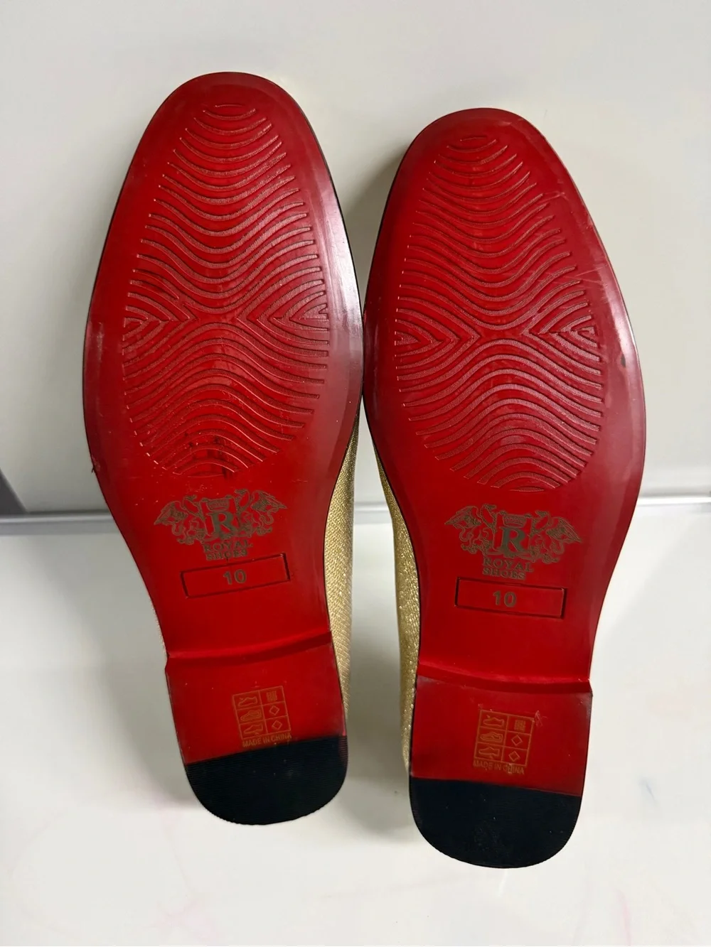Sparkle Gold Sequins Men’s Slip-On Loafers